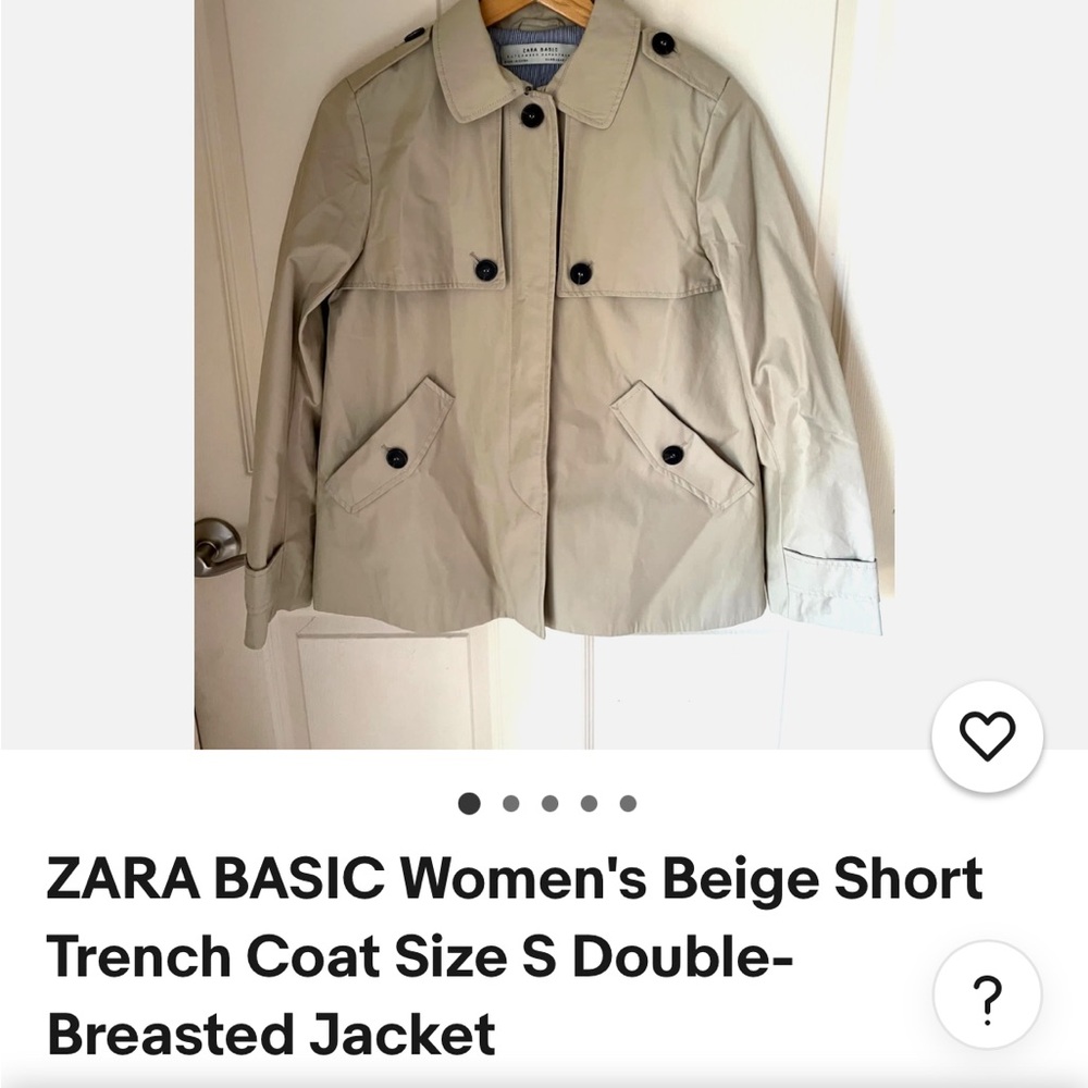 Zara Beige Short Trench Coat